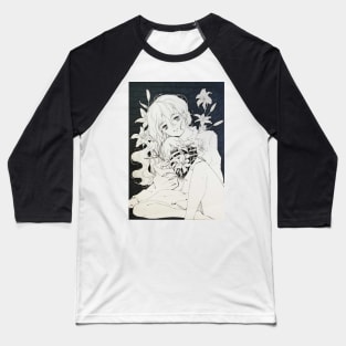 Girl Bone Flower 5 Baseball T-Shirt